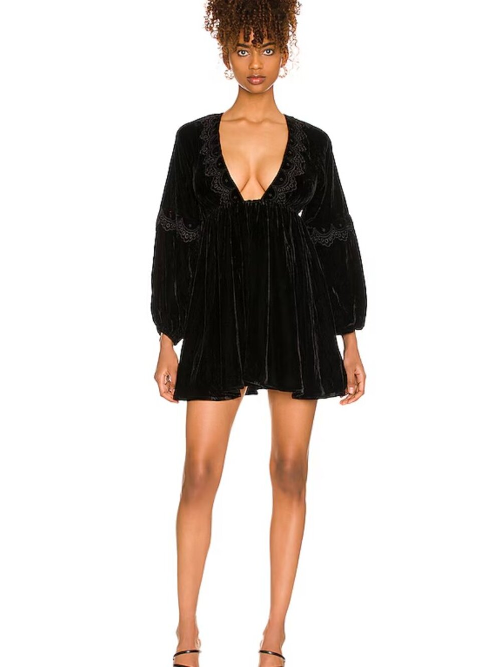 Tularosa Juliette Mini Dress Women Size XL Black Velvet -Revolve.